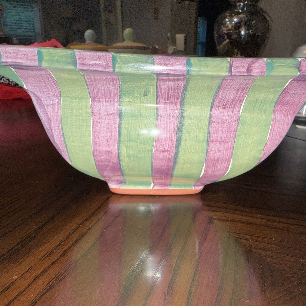 Vintage MacKenzie Childs Torquay Palm and Devon Buttercup 9.5 X 8 Dish READ